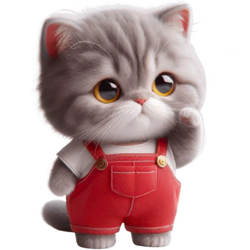 🥺 Стикер «Кот в комбинезоне» для Telegram