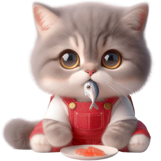 😋 Стикер «Кот в комбинезоне» для Telegram