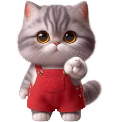 🫵 Стикер «Кот в комбинезоне» для Telegram