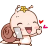 👍 Эмодзи «Малыш Улиточка» для Telegram