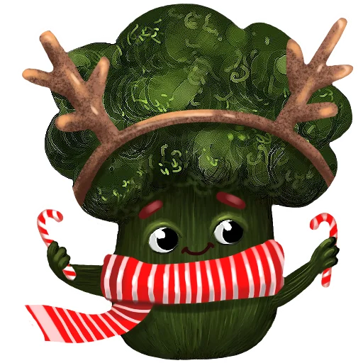 🎄 Стикер «Милый Брокколь» для Telegram