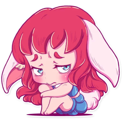 😔 Стикер «Cute Bunny Girl» для Telegram
