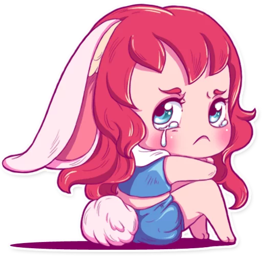 😢 Стикер «Cute Bunny Girl» для Telegram