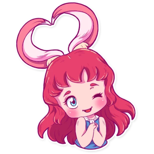 ❤ Стикер «Cute Bunny Girl» для Telegram