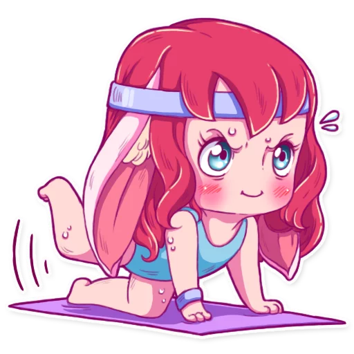 💪 Стикер «Cute Bunny Girl» для Telegram
