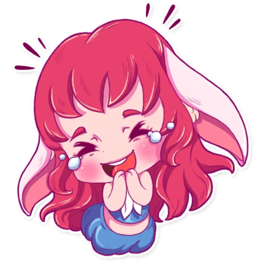 Стикерпак Cute Bunny Girl для Telegram