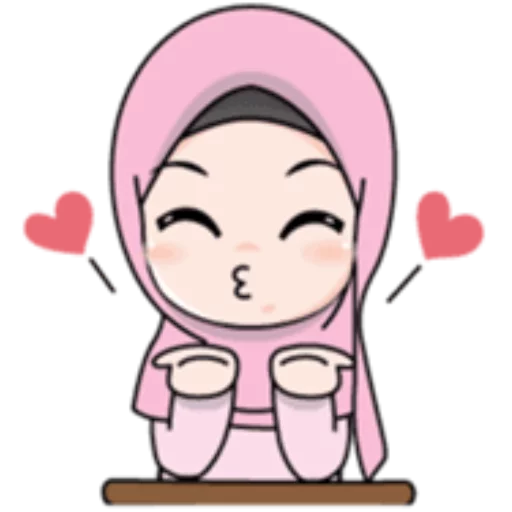 Стикерпак Cute Hijab Girl для Telegram — скачать