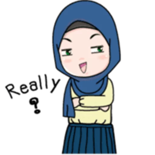 😏 Стикер «Cute Hijab Girl» для Telegram