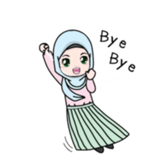 😀 Стикер «Cute Hijab Girl» для Telegram