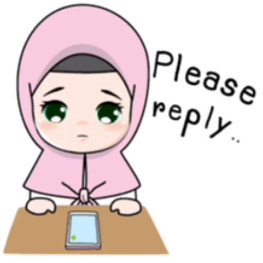 😔 Стикер «Cute Hijab Girl» для Telegram