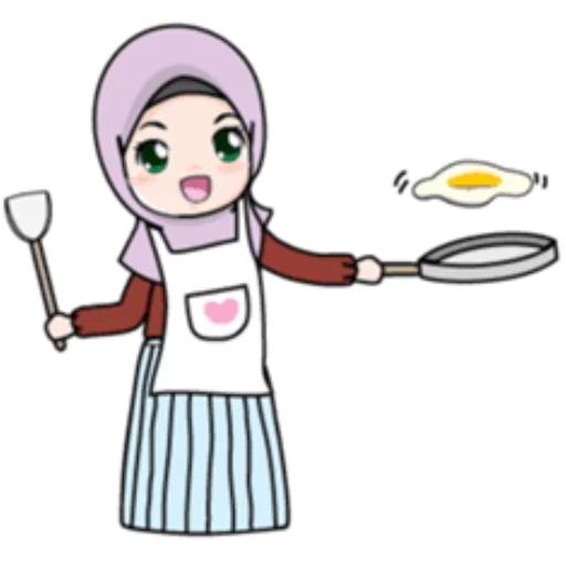 🍳 Стикер «Cute Hijab Girl» для Telegram