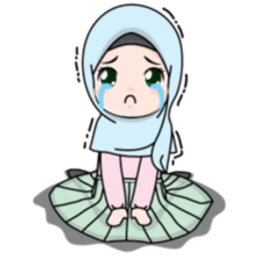 😢 Стикер «Cute Hijab Girl» для Telegram