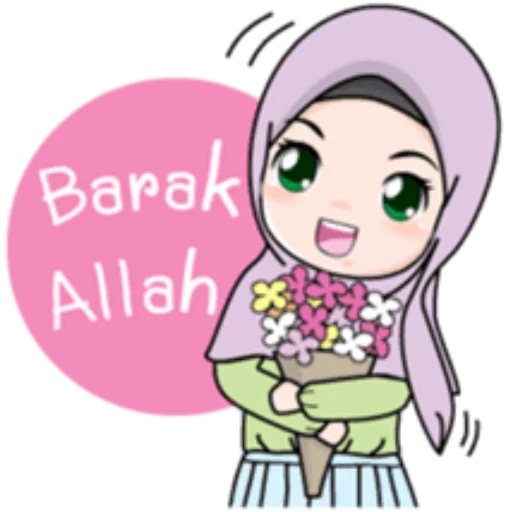😊 Стикер «Cute Hijab Girl» для Telegram