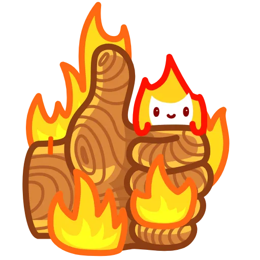 👍 Стикер «Cute Flame» для Telegram