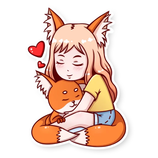 Стикерпак Cute Lisya для Telegram