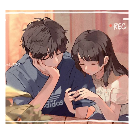 🐣 Стикер «Cute anime love» для Telegram