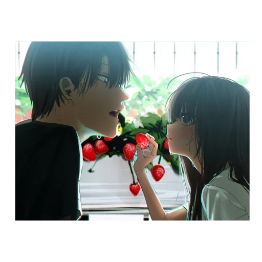 🍓 Стикер «Cute anime love» для Telegram