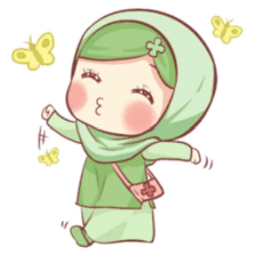 😚 Стикер «Cute Muslim Girl» для Telegram