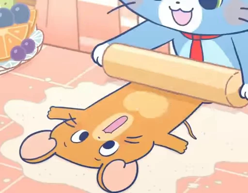 🥞 Стикер «Cute Tom and Jerry» для Telegram