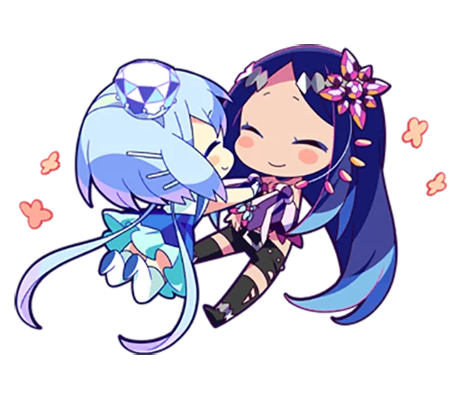 👭 Стикер «Cutie Chibi Aoki Lapis & Merli» для Telegram