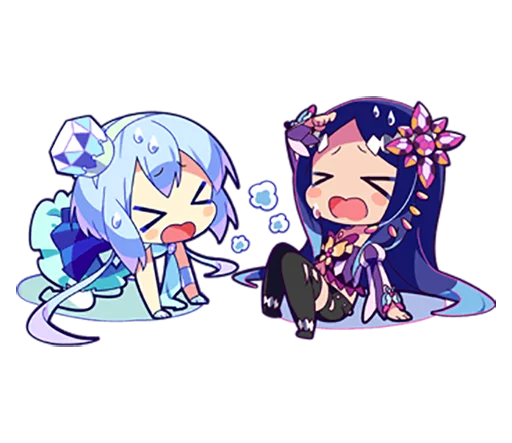 😫 Стикер «Cutie Chibi Aoki Lapis & Merli» для Telegram