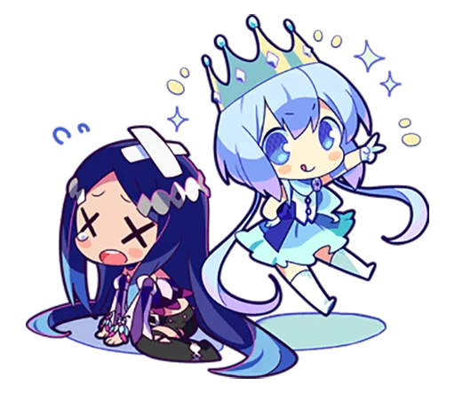 😜 Стикер «Cutie Chibi Aoki Lapis & Merli» для Telegram