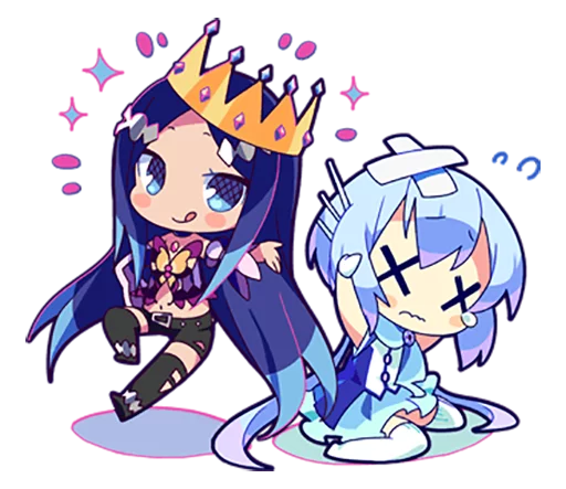 😜 Стикер «Cutie Chibi Aoki Lapis & Merli» для Telegram
