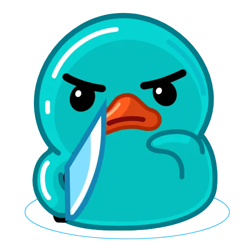 🔪 Стикер «Cyan Duck» для Telegram