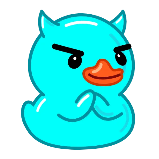 😈 Стикер «Cyan Duck» для Telegram