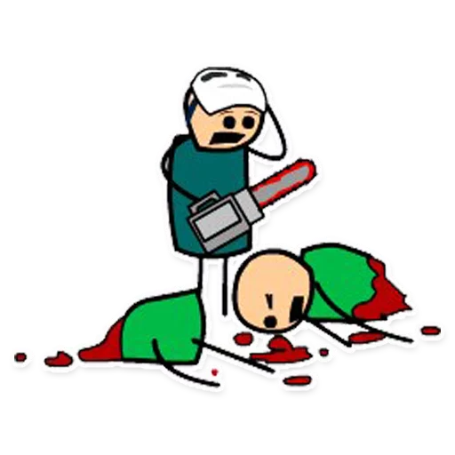 😦 Стикер «Cyanide and Depression Цианид и Депресси» для Telegram