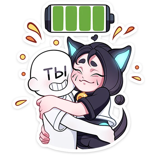 🤗 Стикер «Кибер Милшу 01» для Telegram