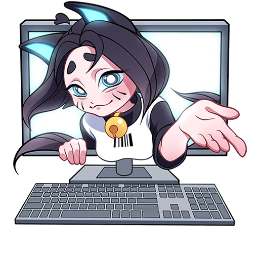 💁‍♂️ Стикер «Кибер Милшу 01 Без Текста» для Telegram