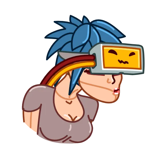 😷 Стикер «Cyber Girl» для Telegram
