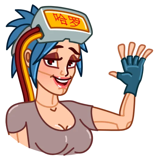 👋 Стикер «Cyber Girl» для Telegram