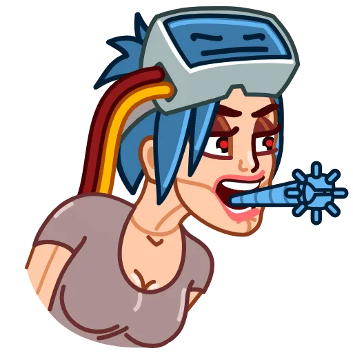 😘 Стикер «Cyber Girl» для Telegram