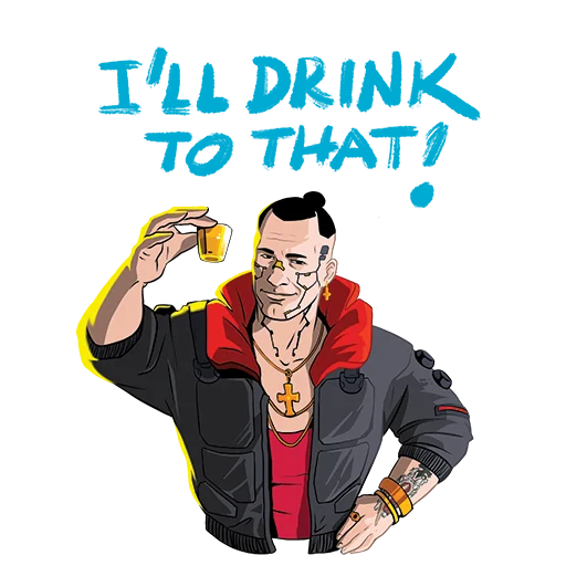 🥃 Стикер «Cyberpunk 2077» для Telegram