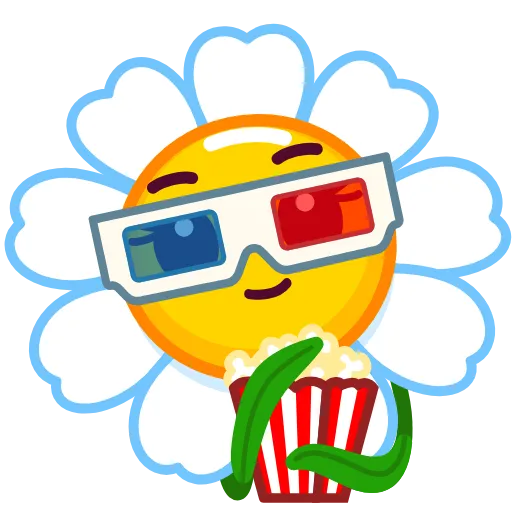 🍿 Стикер «Daisy Romashka» для Telegram