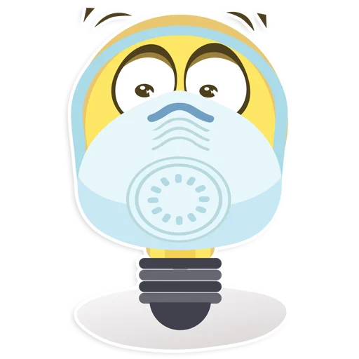 😷 Стикер «Лампочка» для Telegram