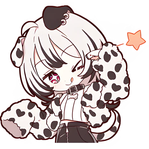 😉 Стикер «Далматинская тян Dalmatian chan» для Telegram