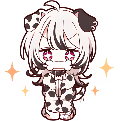 🤩 Стикер «Далматинская тян Dalmatian chan» для Telegram