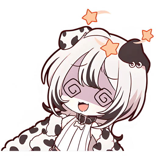 😵‍💫 Стикер «Далматинская тян Dalmatian chan» для Telegram