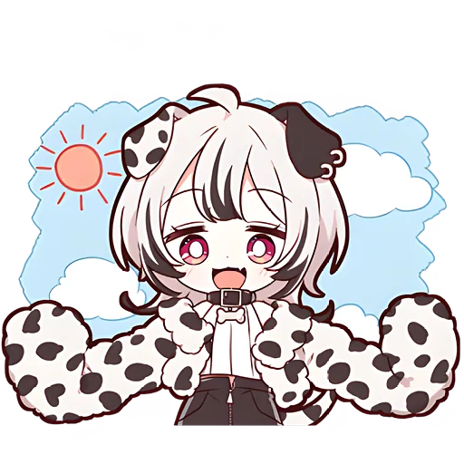 🌞 Стикер «Далматинская тян Dalmatian chan» для Telegram