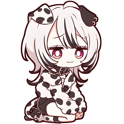 🙃 Стикер «Далматинская тян Dalmatian chan» для Telegram