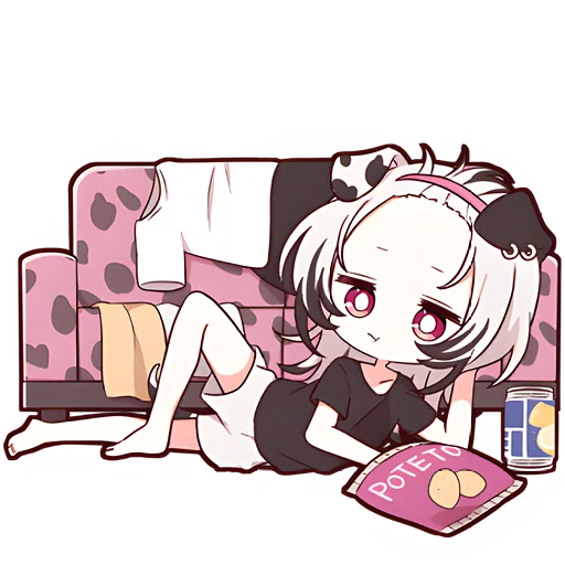 😏 Стикер «Далматинская тян Dalmatian chan» для Telegram