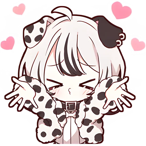 😘 Стикер «Далматинская тян Dalmatian chan» для Telegram