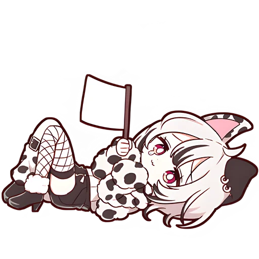 🏳 Стикер «Далматинская тян Dalmatian chan» для Telegram