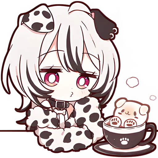 ☕ Стикер «Далматинская тян Dalmatian chan» для Telegram