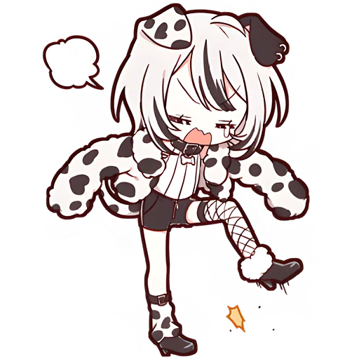 😣 Стикер «Далматинская тян Dalmatian chan» для Telegram