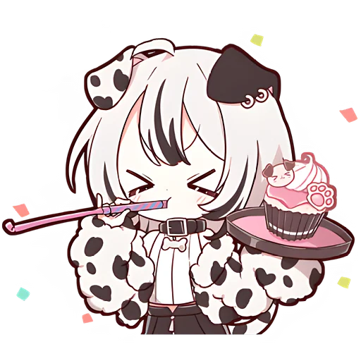 🥳 Стикер «Далматинская тян Dalmatian chan» для Telegram