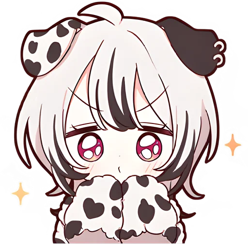🥺 Стикер «Далматинская тян Dalmatian chan» для Telegram